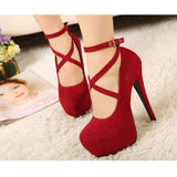 Hot Fashion New high-heeled shoes woman pumps wedding party shoes platform fashion women shoes high heels 11cm suede black 8Size