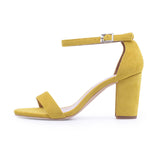 GENSHUO 2019 Ankle Strap Heels Women Sandals Summer Shoes Women Open Toe Chunky High Heels Party Dress Sandals Big Size 42