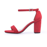 GENSHUO 2019 Ankle Strap Heels Women Sandals Summer Shoes Women Open Toe Chunky High Heels Party Dress Sandals Big Size 42